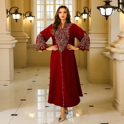 فستان عيد مطرز بحبل وخرز، قفطان #25S080