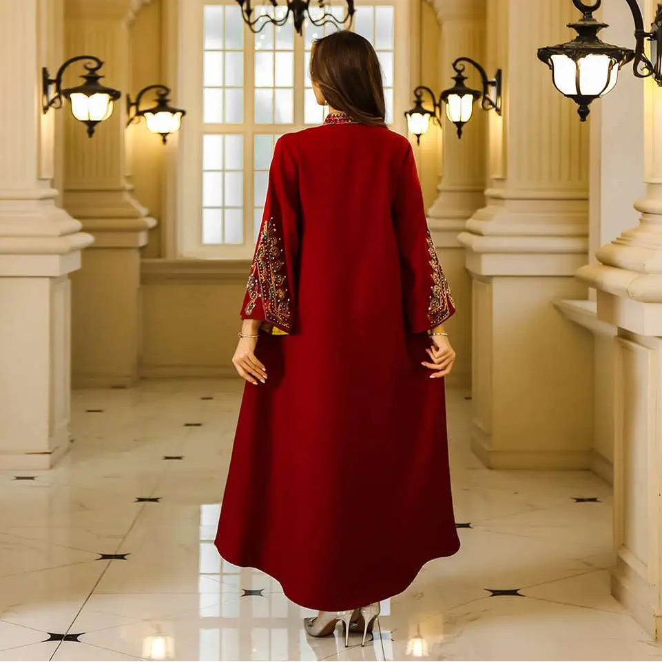 فستان عيد مطرز بحبل وخرز، قفطان #25S080