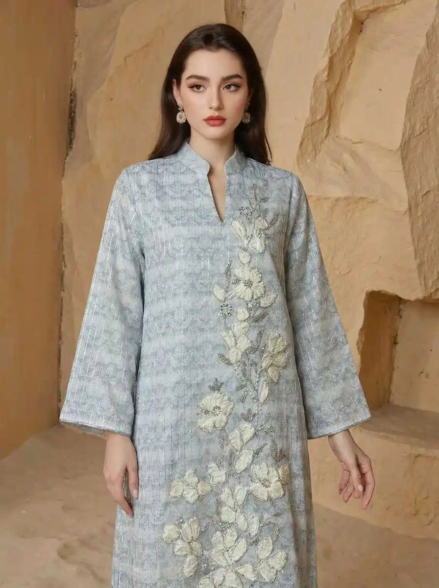 Muslim Women Eid Beads Caftan Kaftan Dress Jalabiya #25S158