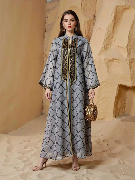 Eid Embroidery Arab Jalabiya Caftan Kaftan Dress #25S127