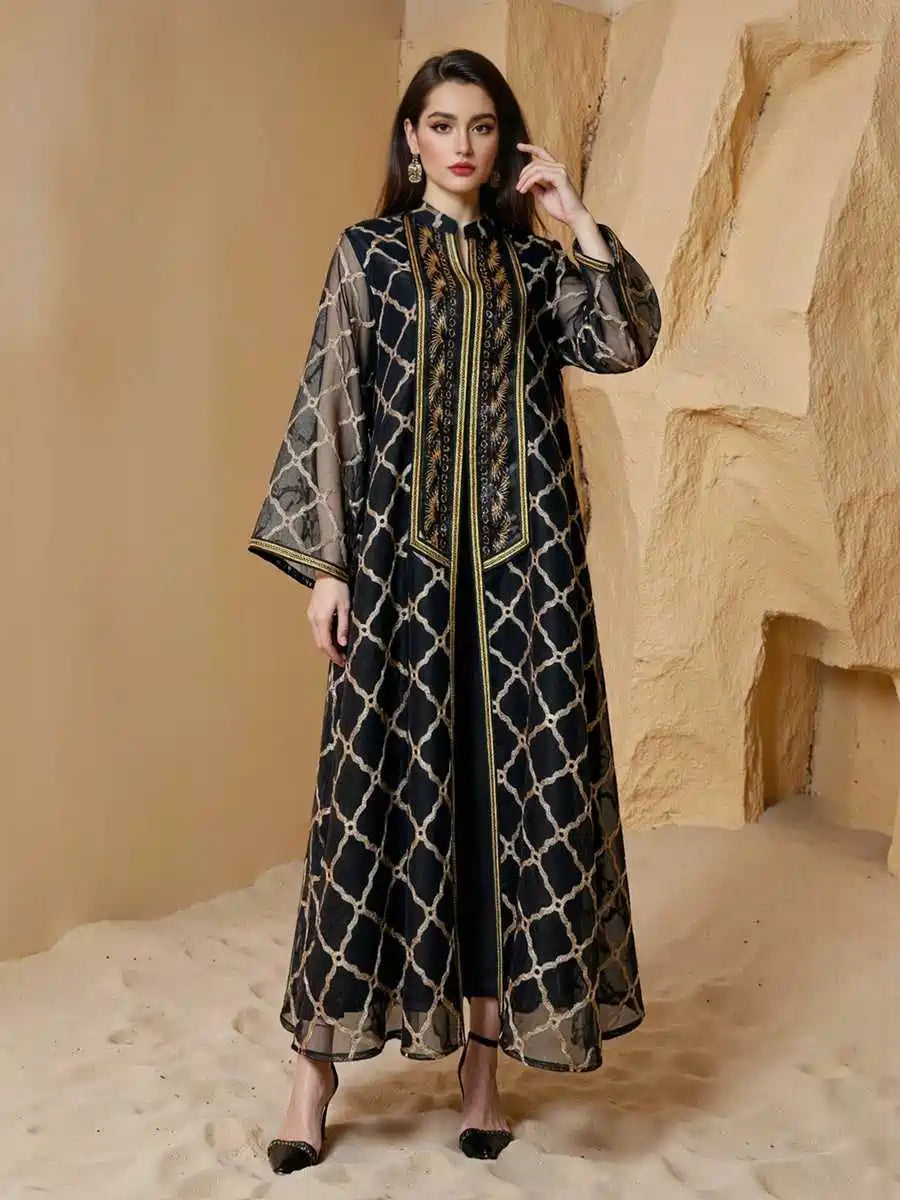 Eid Embroidery Arab Jalabiya Caftan Kaftan Dress #25S127