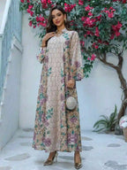 Pink, Green, Dark Apricot