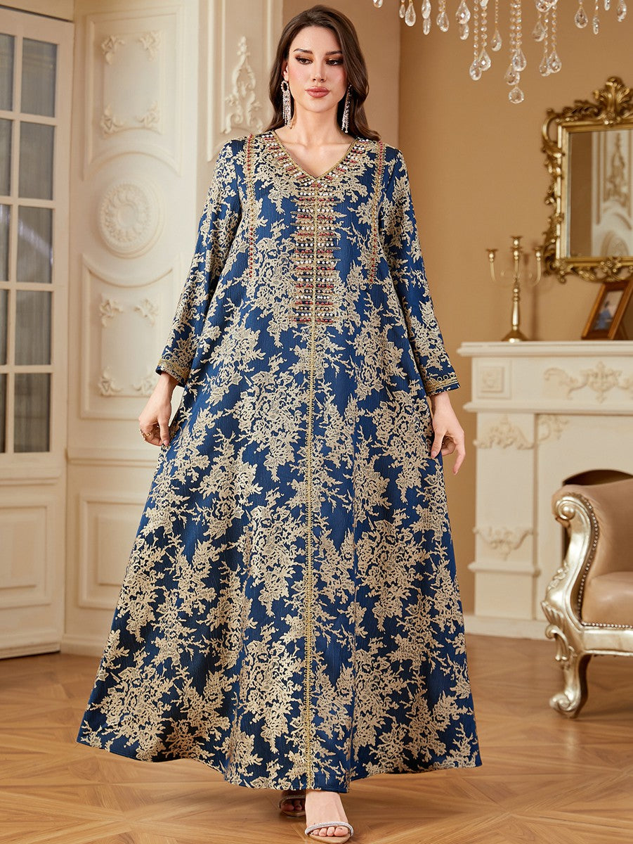 فستان قفطان للعيد مطرز بالخرز، فستان قفطان نسائي من دوريس #264336