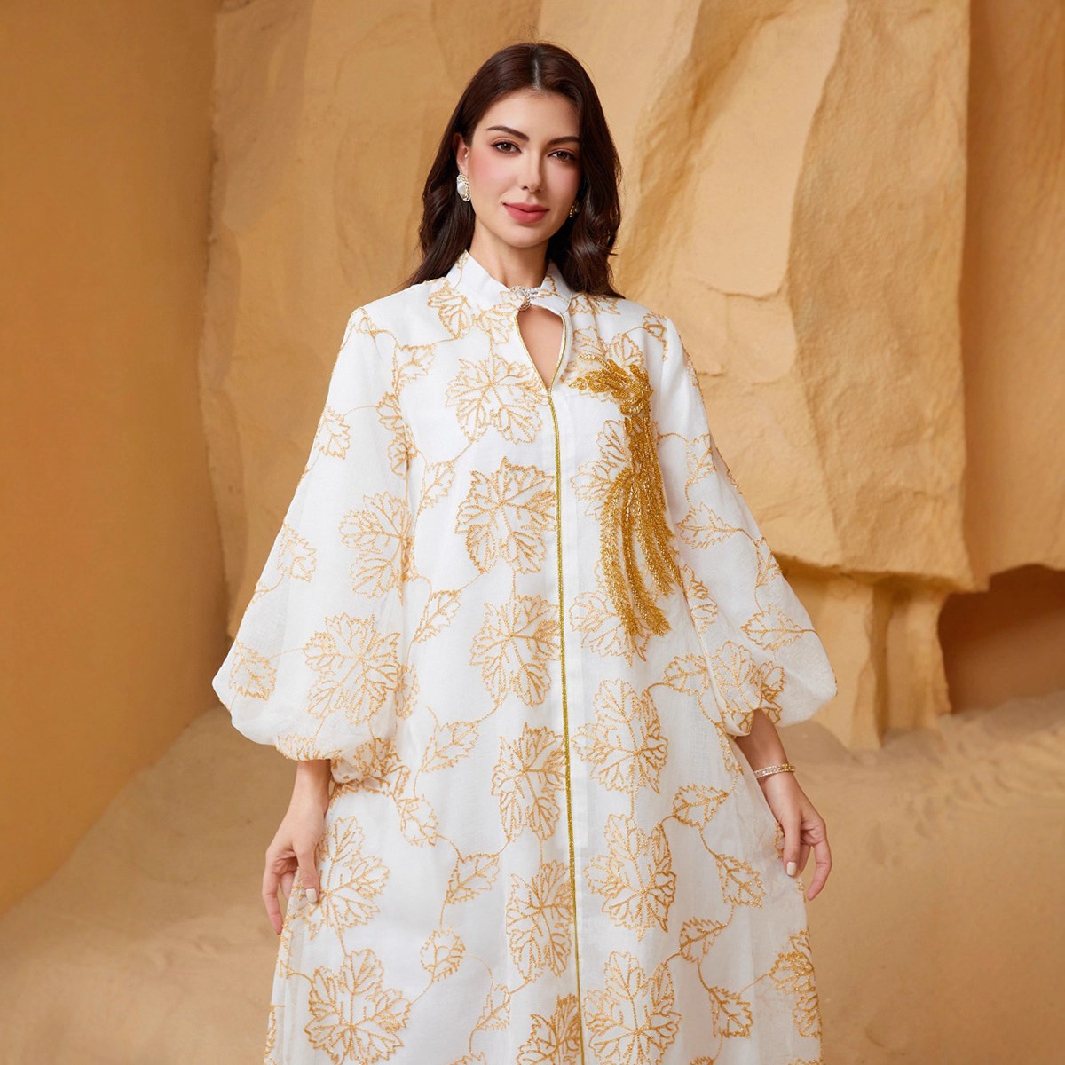 Eid Sequins Applique Dress Caftan Kaftan Dress #26S67
