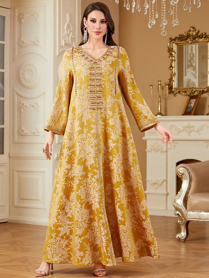 فستان قفطان للعيد مطرز بالخرز، فستان قفطان نسائي من دوريس #264336