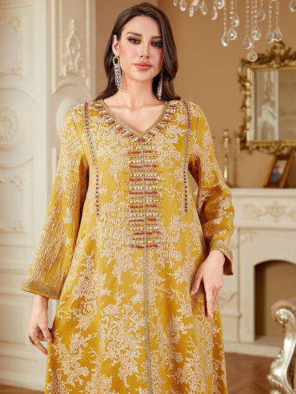 فستان قفطان للعيد مطرز بالخرز، فستان قفطان نسائي من دوريس #264336