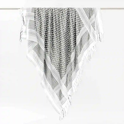 100% Cotton Palestinian Keffiyeh Scarf, Tassel Palestine Scarf Shemagh Tactical Head Neck Wrap for Men and Women