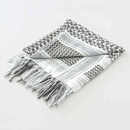 100% Cotton Palestinian Keffiyeh Scarf, Tassel Palestine Scarf Shemagh Tactical Head Neck Wrap for Men and Women