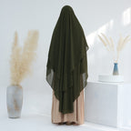 خمار شيفون طويل جداً للنساء المسلمات، خمار طويل بالكامل للنكاح والصلاة #26H916