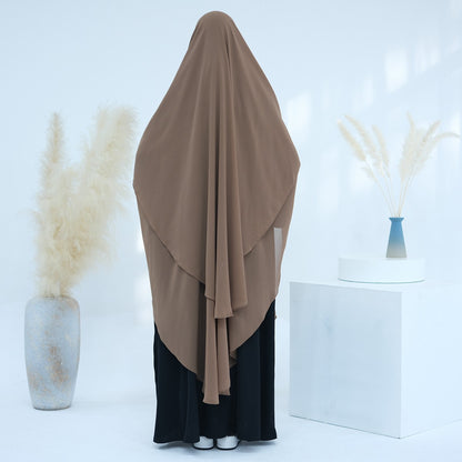 Muslim Women Extra Long Chiffon Khimar Full Length Nikah And Prayer Khimar #26H916