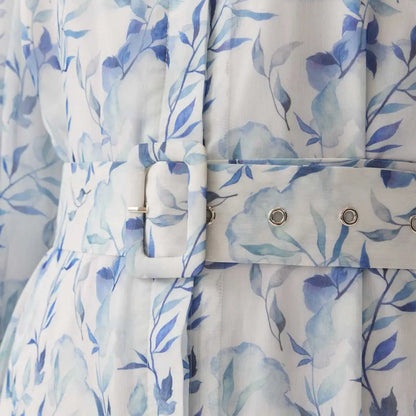 Muslim Women Chiffon Printed Abaya Dress