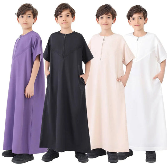 Short Sleeve Boy Thobe Middle East Arab Thawb #B24888
