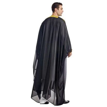 Islamic Muslim Arab Men Bisht Chiffon Fabric With Tassel And Embroidery