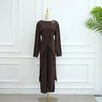 Muslim Women Daily Wear 2 Pieces Set Tops And Pants Suit Set #251103