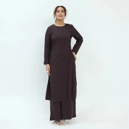 Muslim Women Daily Wear 2 Pieces Set Tops And Pants Suit Set #251110