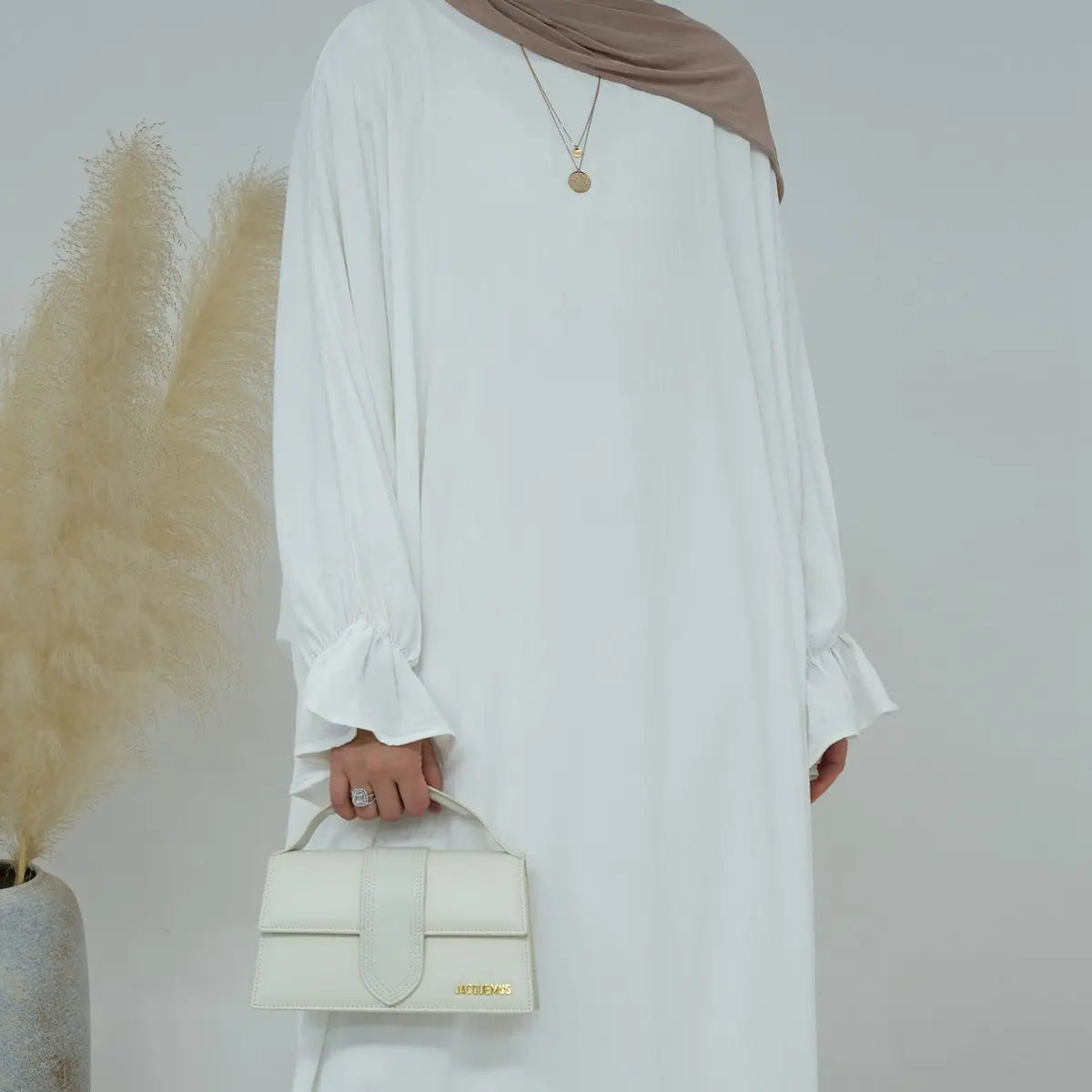 Modest Fashion Wrinkle Fabric Abaya Dress