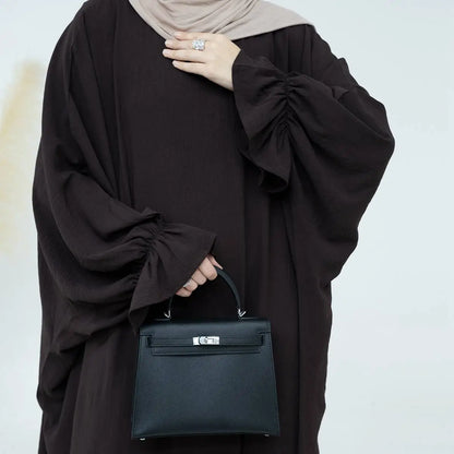 Modest Fashion Wrinkle Fabric Abaya Dress