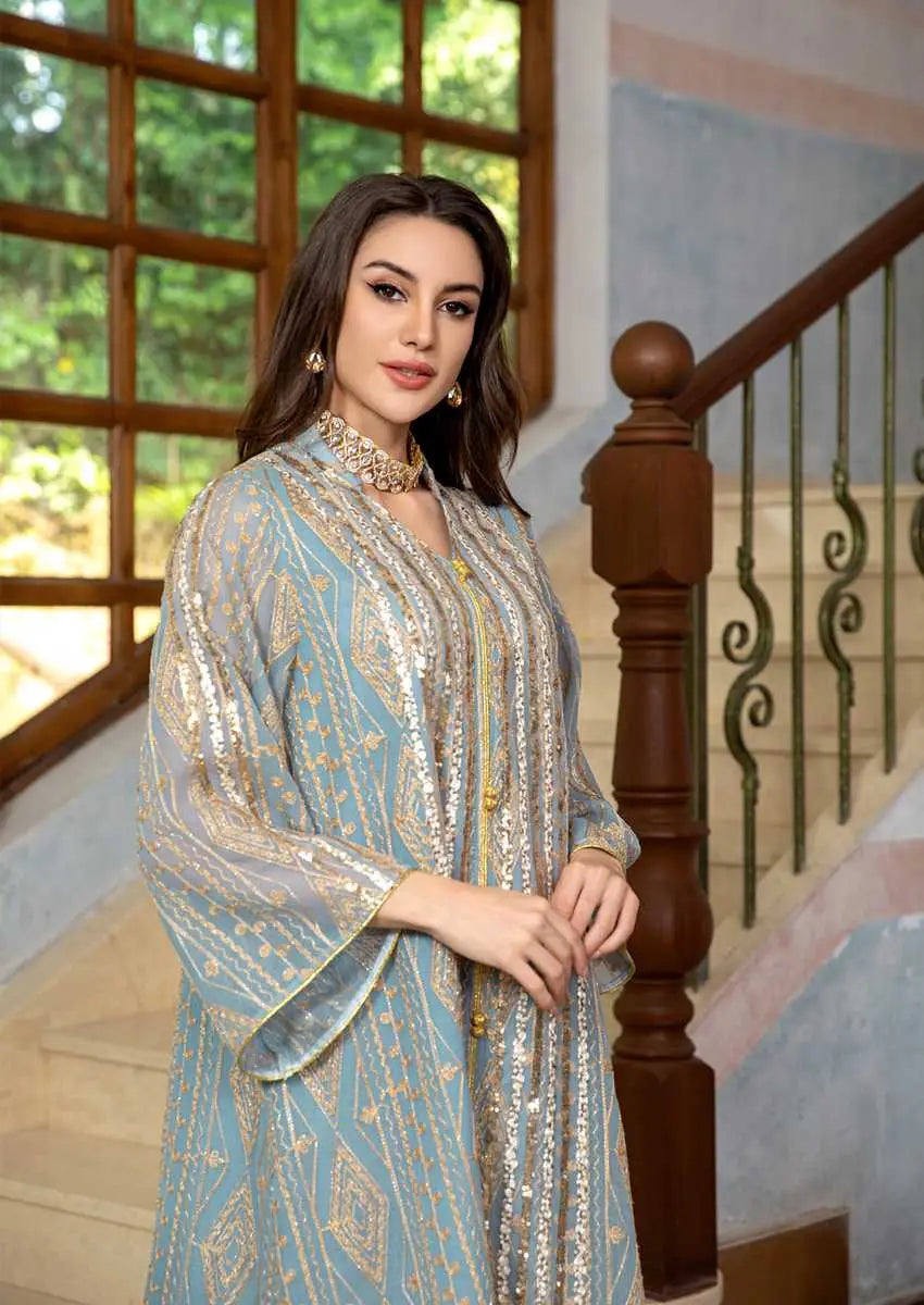 Eid Dress Sequins Embroidery Women Kaftan Caftan Dress
