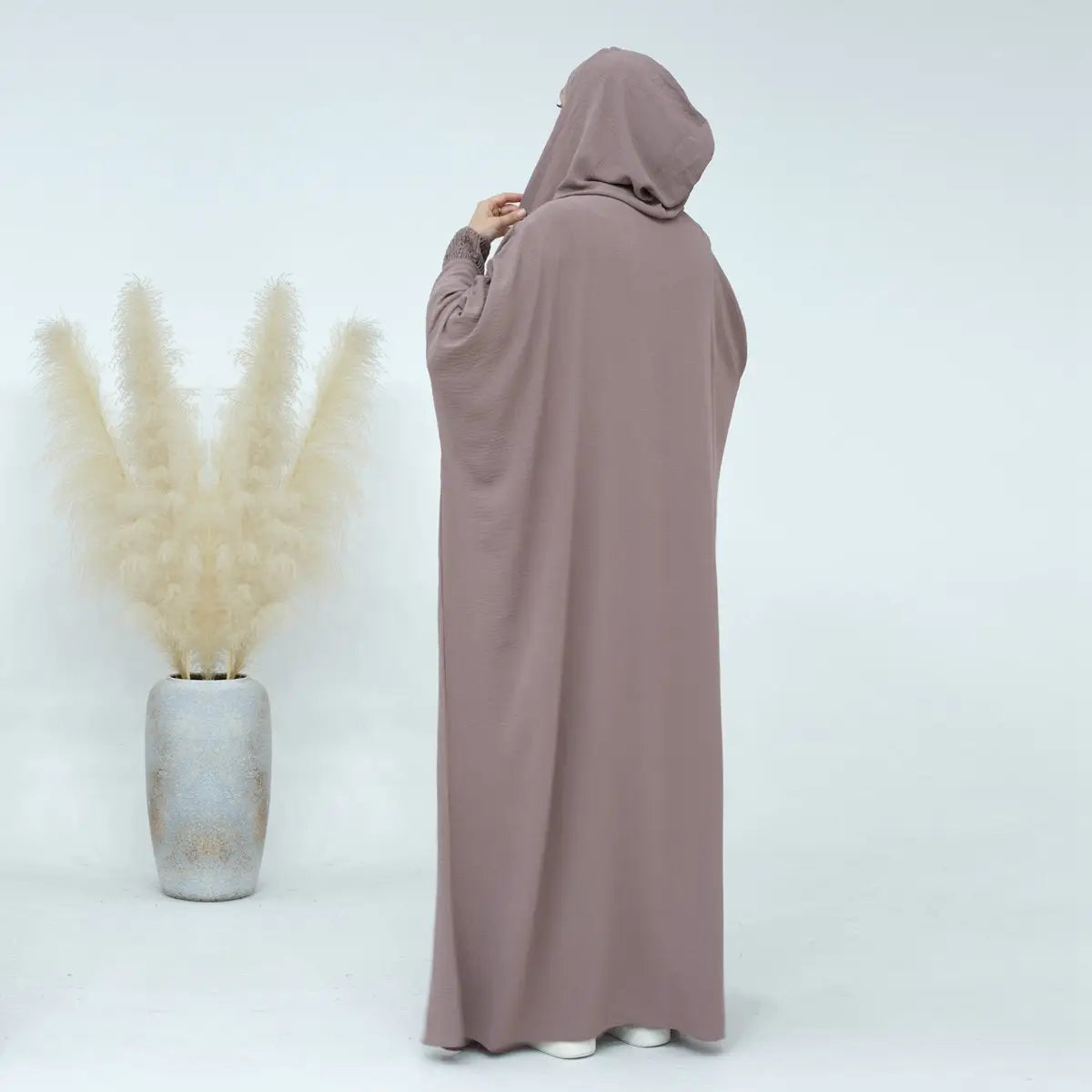 Hooded Abaya Prayer Dress Cotton Blend Jilbab Halal Clothing