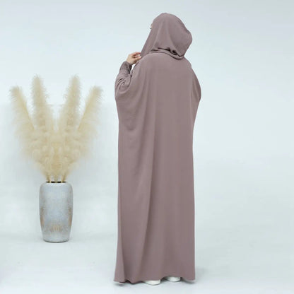 Hooded Abaya Prayer Dress Cotton Blend Jilbab Halal Clothing