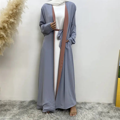 عباية نسائية إسلامية مفتوحة قابلة للعكس مع جيب