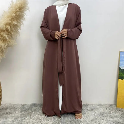عباية نسائية إسلامية مفتوحة قابلة للعكس مع جيب