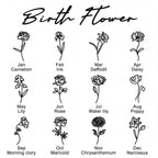 Personalized Name Necklace With Birthstone And Birth Flower #5