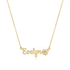 Personalized Name Necklace with Birth Flower Bouquet #3