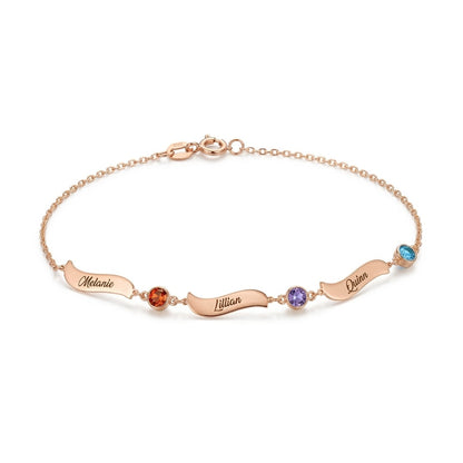 Custom Birthstone Bracelet Jewelry With Name #BC5
