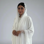 2 Pieces Set Lace Cardigan Open Abaya Dress With Matching Hijab #25221