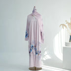 Middle East Arab Dubai Printed Open Abaya Dress With Hijab #251118