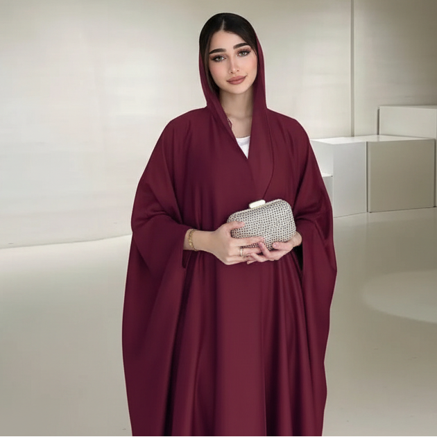 Muslim Women Farasha Sleeve Cardigan Open Abaya Dress