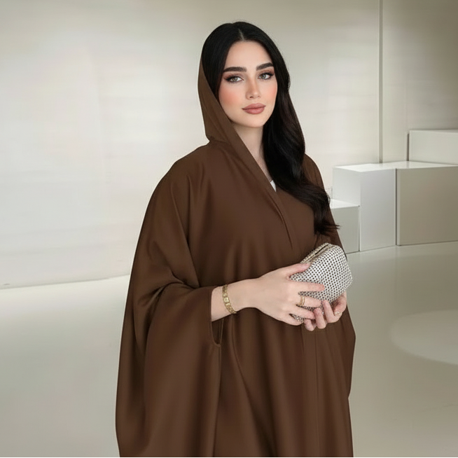 Muslim Women Farasha Sleeve Cardigan Open Abaya Dress