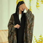 Muslim Women Open Abaya Dress With Matching Hijab #25243