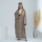 Cardigan Open Abaya Dress - Bronzing Fabric