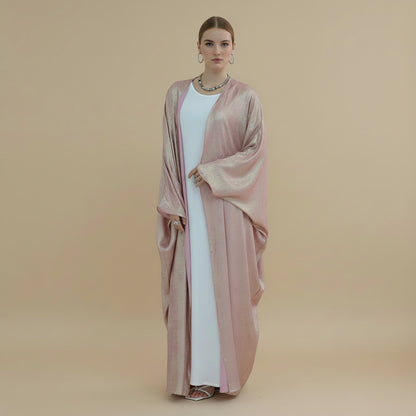 Bronzing Muslim Women Cardigan Open Abaya Dress
