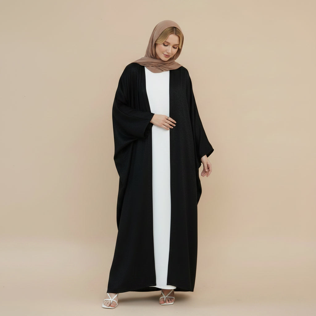 Bronzing Muslim Women Cardigan Open Abaya Dress