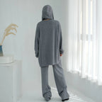 Winter Fall Muslim Women Knitted 2 Pieces Set Tops And Pants Suit Set #25W001