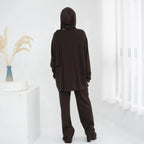 Winter Fall Muslim Women Knitted 2 Pieces Set Tops And Pants Suit Set #25W001