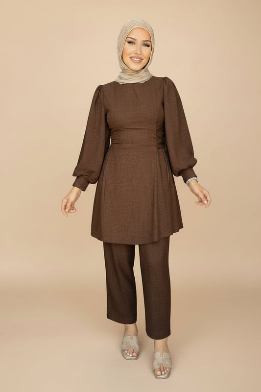 Muslim Women 2 Pieces Tops And Pants Suit Set - Daily Wear - #261215