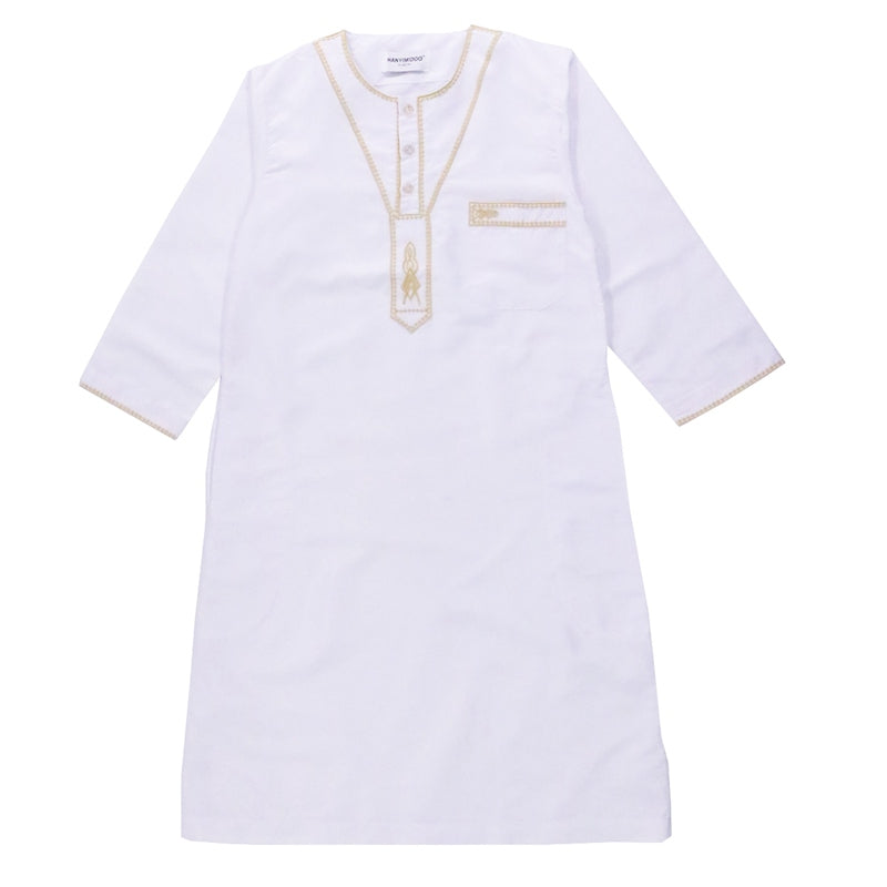 Muslim Boy Arab Embroidery Thobe Thawb