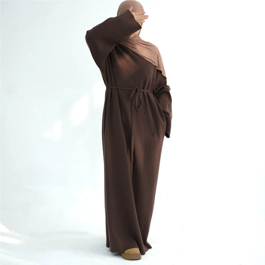 فستان عباية شتوي خريفي سميك محبوك #24916