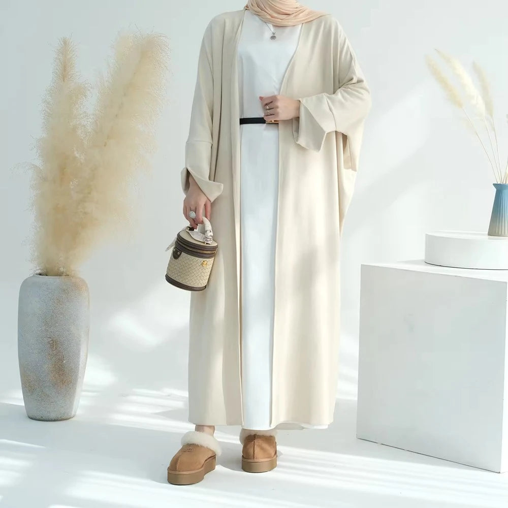 فستان عباية مفتوح للنساء المسلمات من المخمل لفصل الشتاء والخريف #25670