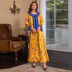 Ramadan Eid Caftan Hotfix Rhinestones Women Kaftan Dress Jalabiya With Hijab Scarf