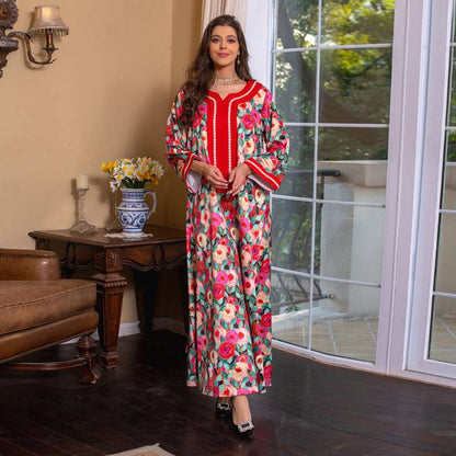 قفطان رمضان عيد المرأة فستان قفطان مع وشاح حجاب
