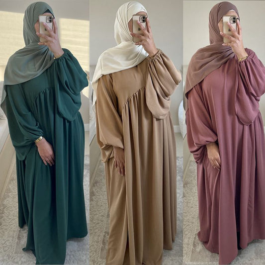 عباية مجعدة بـ 15 لونًا مع جيب