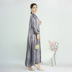 Eid 2 Pieces Set Beads Open Abaya Dress, With Outer Abaya And Inner Sleeveless Dress