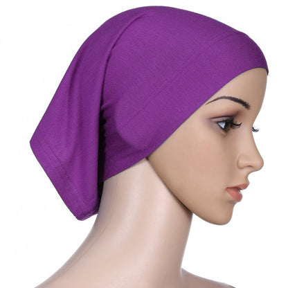 Muslim Women Mercerized Cotton Turban Hat Headwraps Hijab Caps