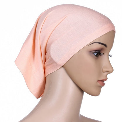 Muslim Women Mercerized Cotton Turban Hat Headwraps Hijab Caps