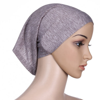 Muslim Women Mercerized Cotton Turban Hat Headwraps Hijab Caps